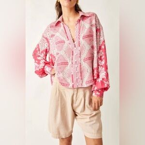 Free People Baby Buttondown XS NWT